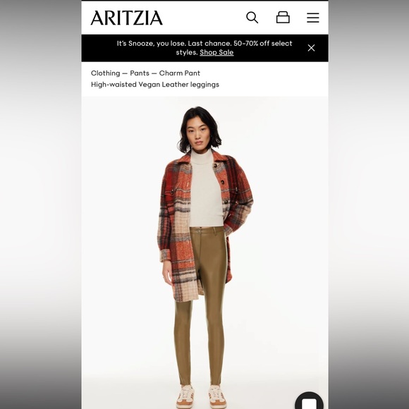 Aritzia Wilfred leather charm pants. Size 0 - Picture 4 of 4